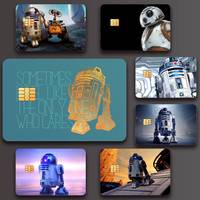 Robot R-R2D2 Poster Credit Skin Cover Card Stickers 4PCS Film Bus Pass Front Decoration Bank Debit Waterproof