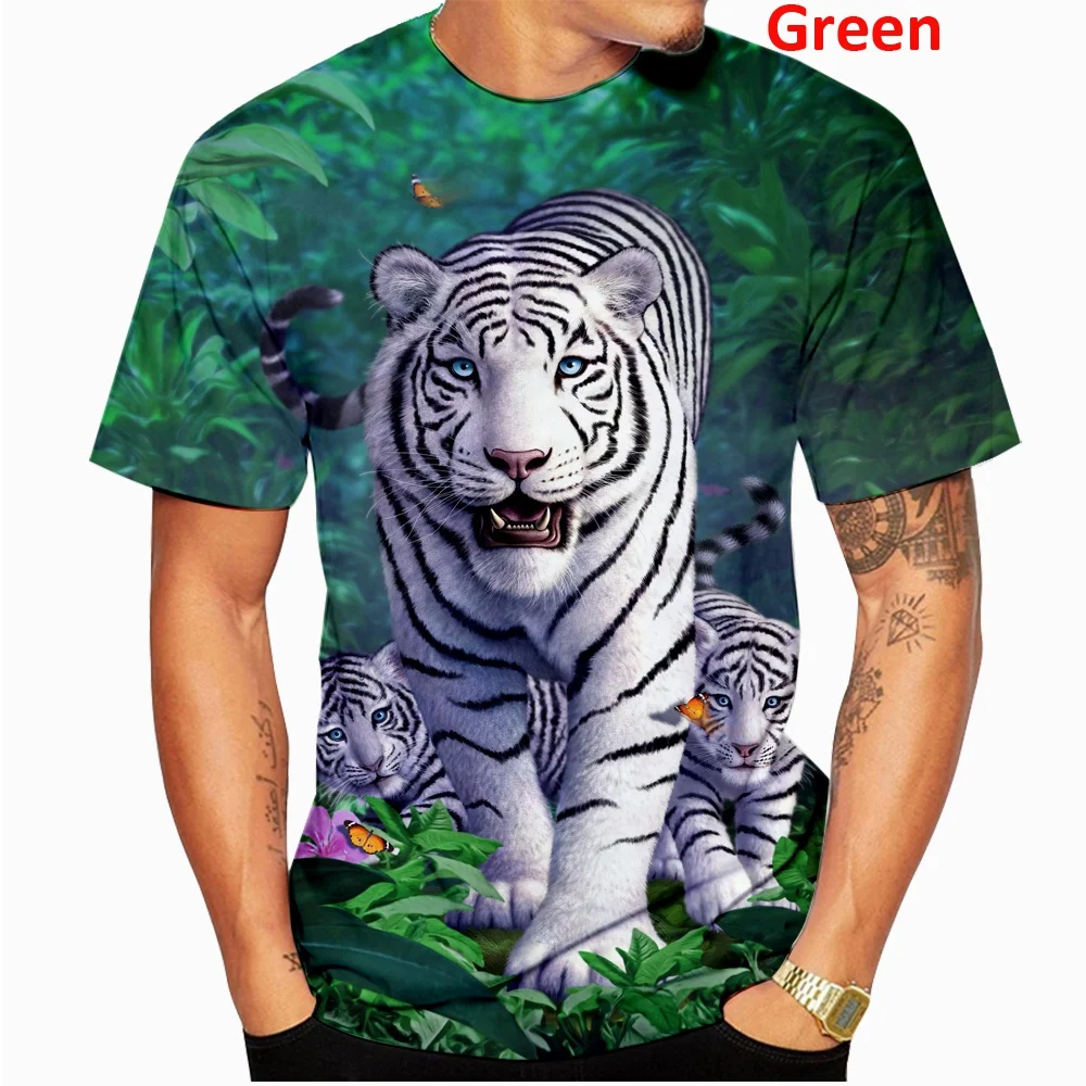 Animal T Shirt Summer Men Funny 3D Tiger Fashion Plus Size Printed T Shirt Men/Women Pullovers Tee Tops