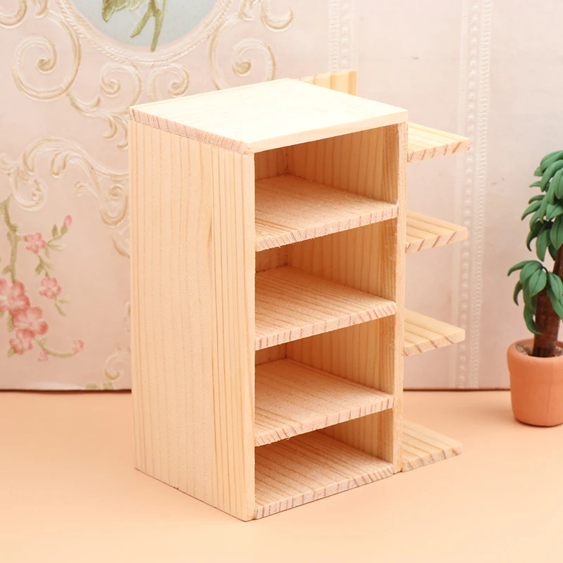 1/12 Dollhouse Simulation Bookcase Storage Cabinet Dollhouse Living Room Decor Dolls House Miniature Furniture Accessories