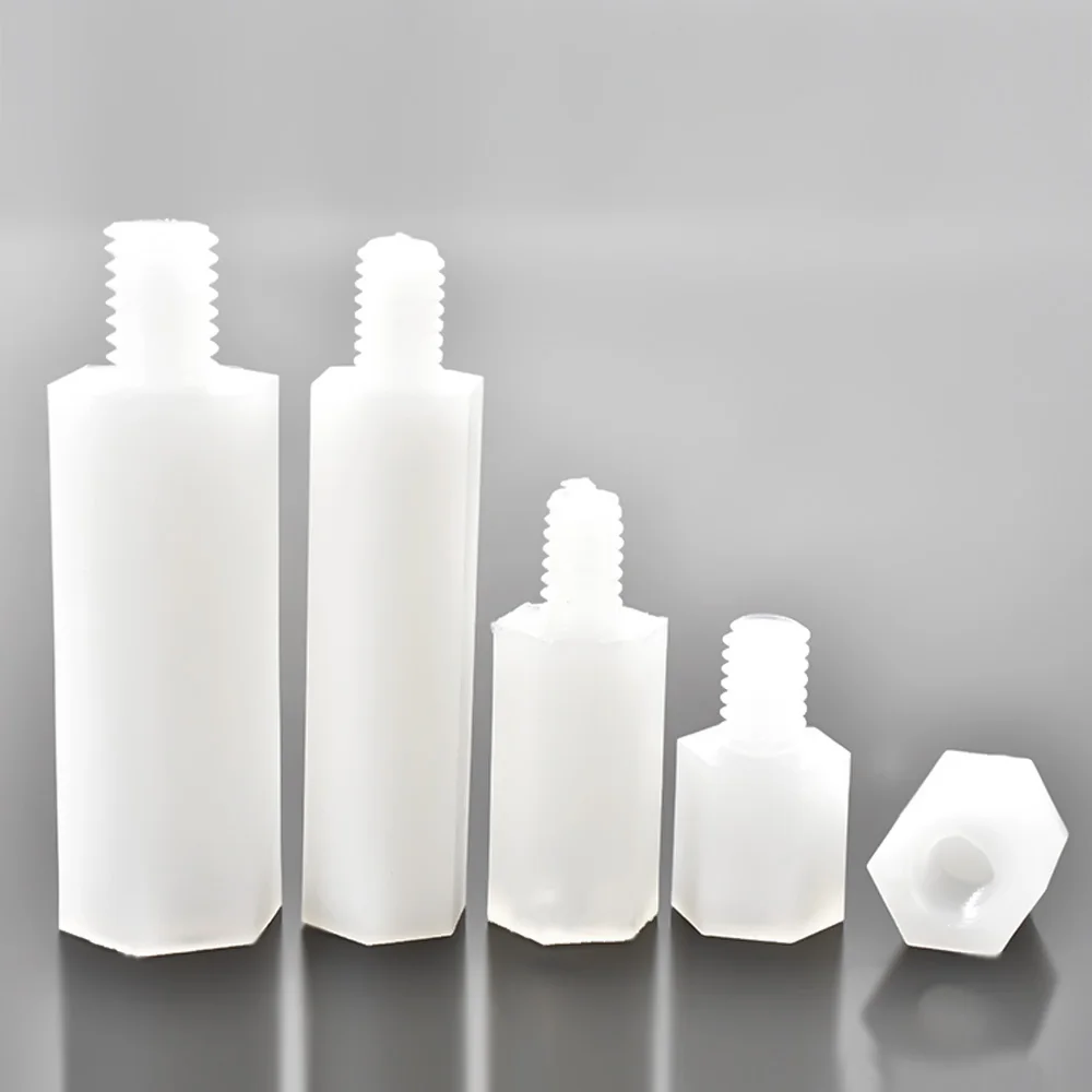 M4 M5 M6 White Nylon Standoff Hexagonal Hex Spacer For PCB Motherboard Support Column Plastic Spacing Screw bolt length: 30-60mm