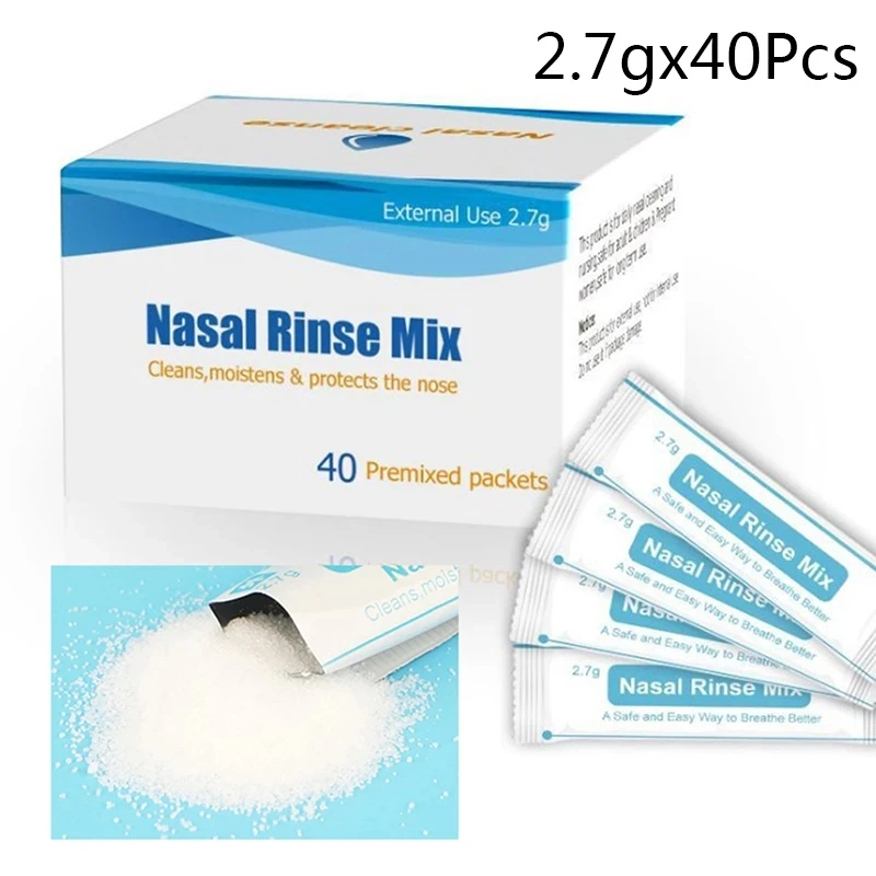 2.7g detergente per il naso sale lavaggio nasale confezione di sale Mix allergia sollievo lavaggio risciacquo accessorio per irrigatore Sinusite Neti Pot Bottle