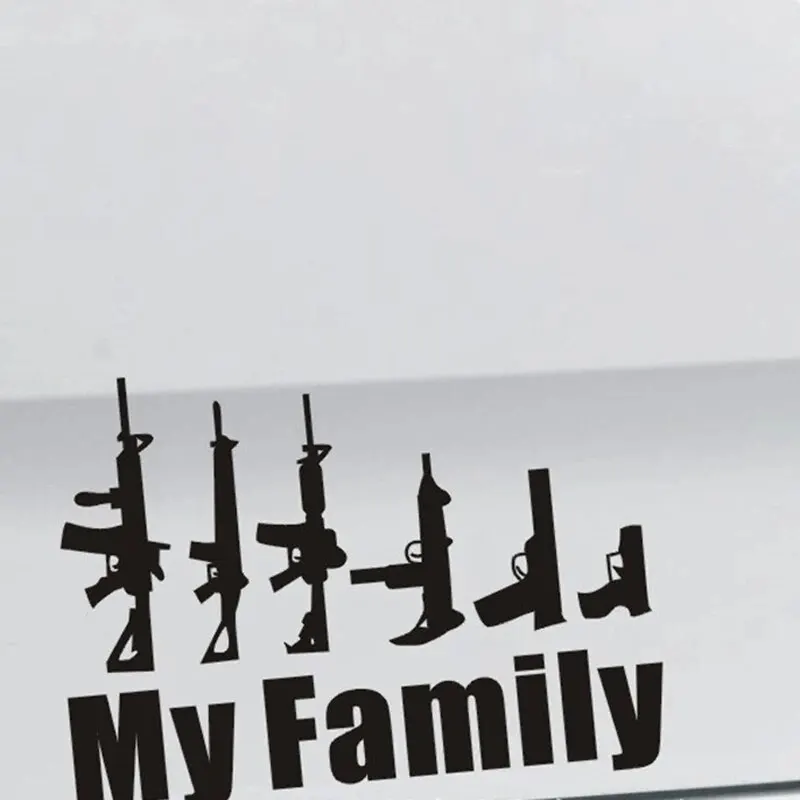 1PCS Hot Selling MY FAMILY Car Stickers Gun Decoration Car Motorcycle Electric Car Decoration Stickers