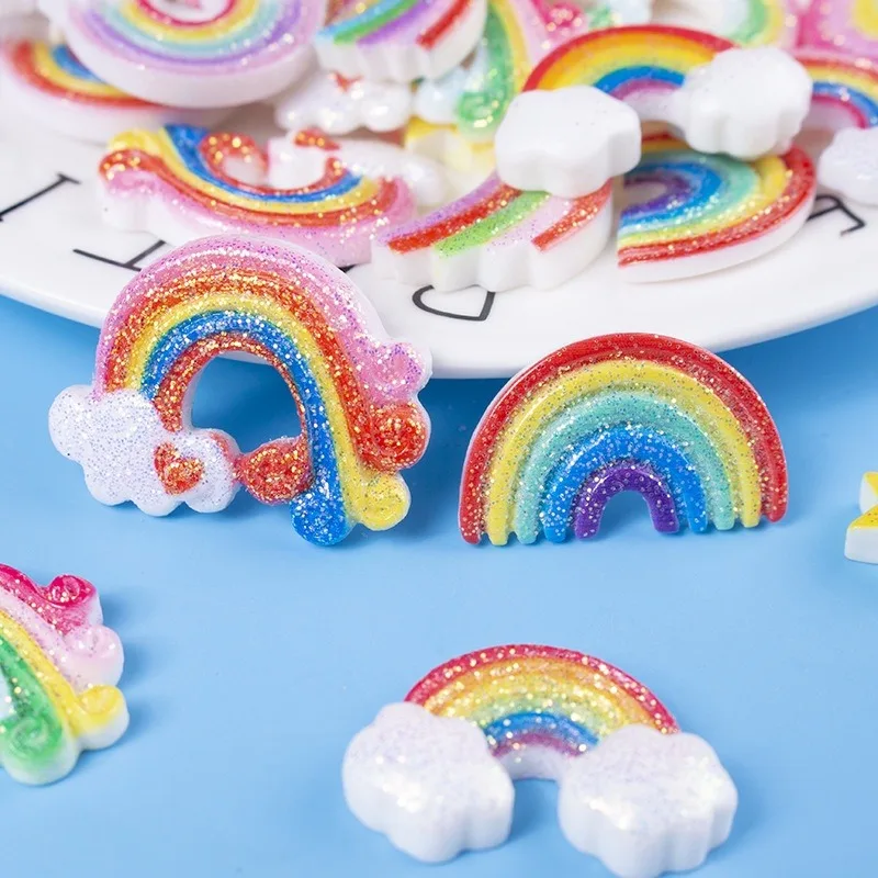 Resin Shoe Charms Personality Cartoon Rainbow Series Shoe Accessories Shoe Decoration for Croc Sandals X-mas Gifts Pins Buckle
