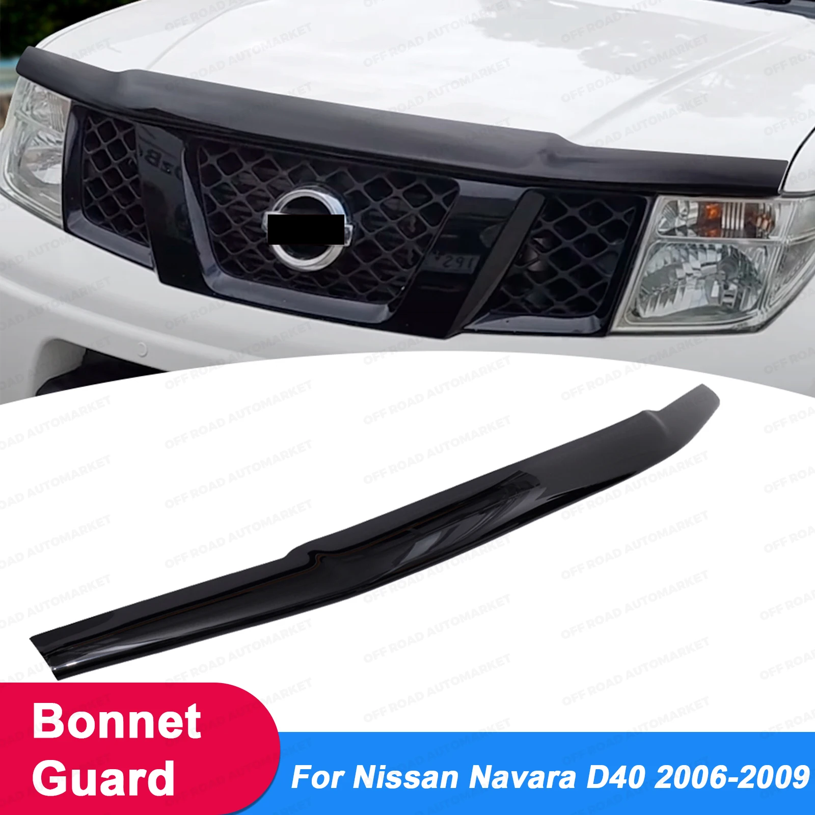 1 pièce Pare-insectes en acrylique pour capot avant Nissan Navara D40 2006 2007 2008 2009, Accessoires automobiles Modèle espagnol