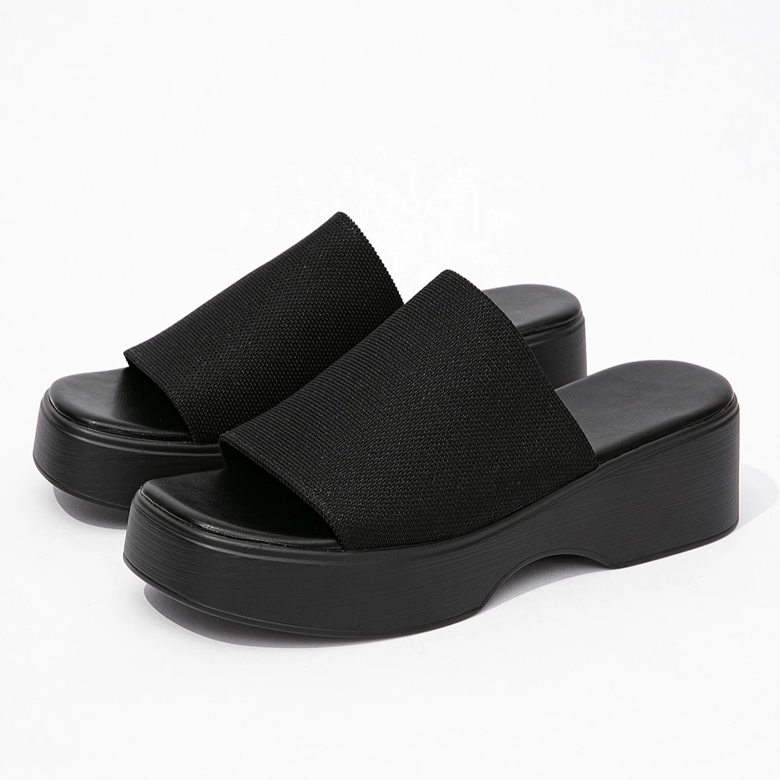 

Eilyken/Новые летние женские тапочки на платформе с открытым носком, модные женские шлепанцы на низком каблуке с толстой подошвой, большой размер 43