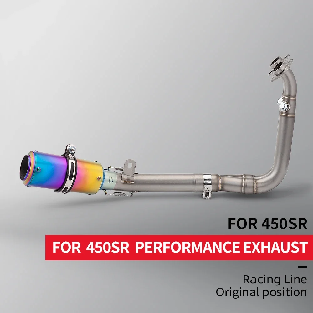 Motorcycle 450SR Complete Exhaust System Modified Front Connection Pipe with 51MM Silencer for Enhanced Performance