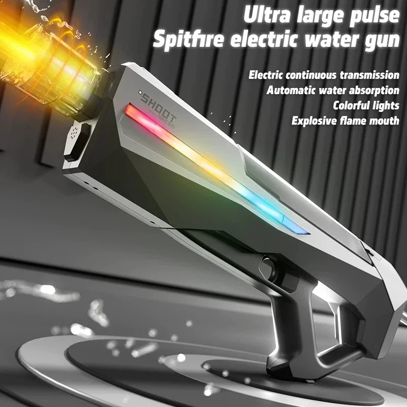 ปืนฉีดน้ําไฟฟ้าของเล่น LED แรงดันสูงยิงต่อเนื่องน้ําปืนพกสเปรย์ Blaster ของเล่นฤดูร้อนกลางแจ้งสําหรับเด็กผู้ใหญ่