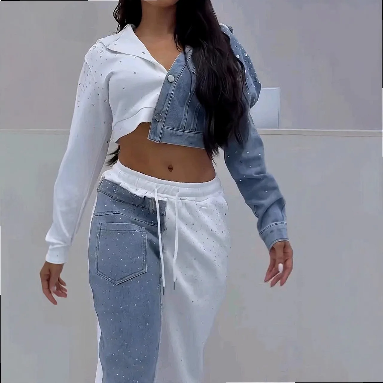 Fashion Jumpsuit Sets Women 2 Piece Matching Set Spring Summer Casual Overall Playsuit Outfit