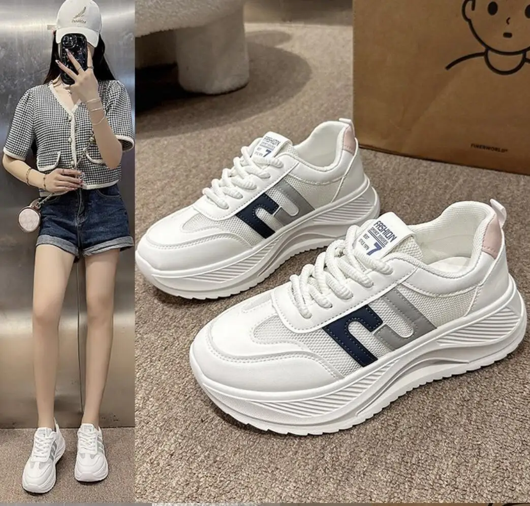 Sneakers alla moda con suola spessa Sneakers da donna comode e traspiranti con plateau vulcanizzate scarpe da corsa sportive per tutti i fiammiferi da donna