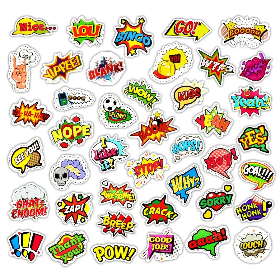 50 قطعة ملصق كلاسيكي على طراز البوب ملصقات جمالية عتيقة لأجهزة الكمبيوتر المحمول خوذة الدراجة سكرابوكينغ ملصقات السيارات والشارات