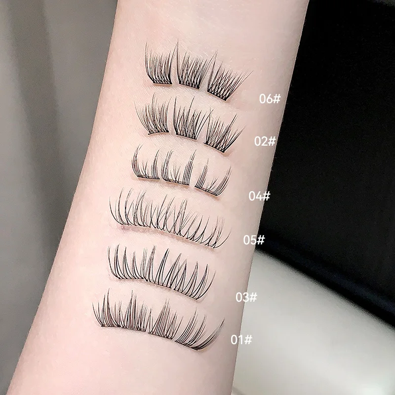 Cílios postiços sem cola Gege Bear – Aplicação fácil em 3 etapas, aparência natural, leve e levemente enrolada, aplicar maquiagem naturalmente