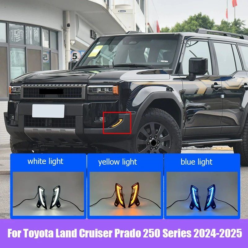 

For Toyota Land Cruiser Prado 250 Series 2024 2025 Tri color daytime running light assembly LED flow direction