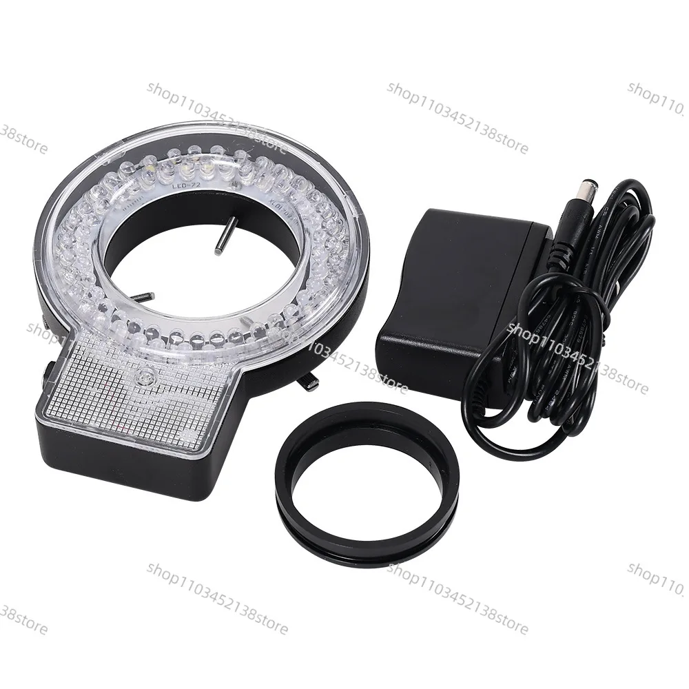 

72-лампа-бусины, бинокулярный микроскоп, светодиодный источник света, промышленная камера, кольцо, регулируемая яркость света