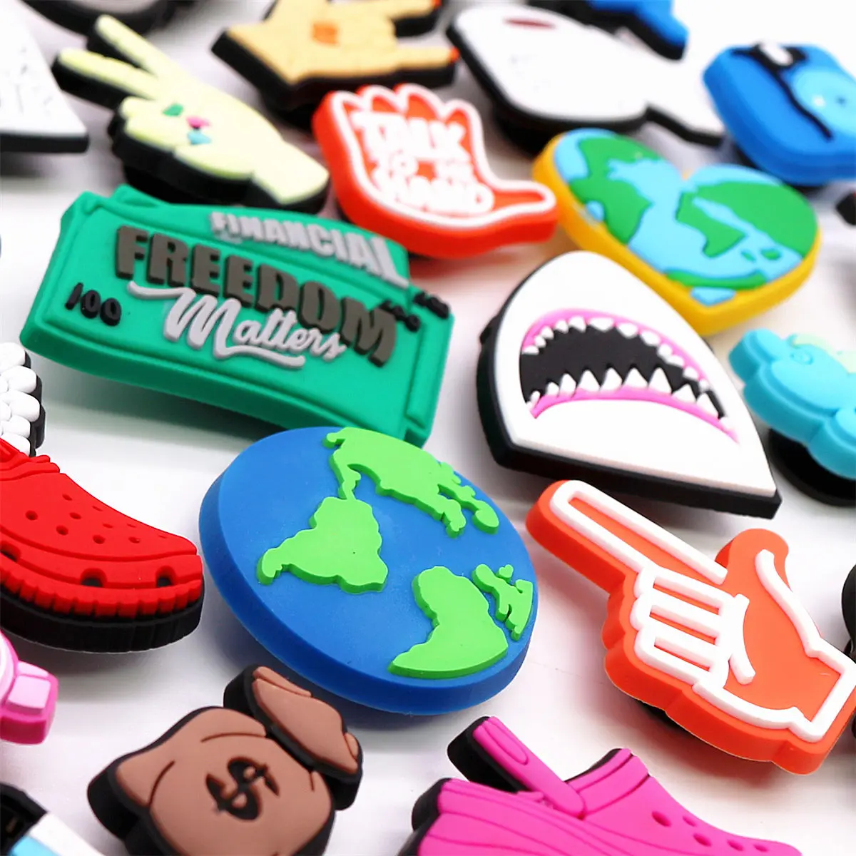 Novelty 1pcs Funny PVC Shoe Charms Clown Shark Toilet Paper Sandals Decorations Slippers Accessories for Kids Party X-mas Gifts