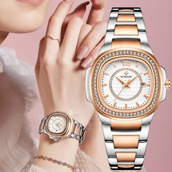 2024 Wwoor Brandrose Gold Watches Women Fashion Diamond Ladies Quartz Wrist Watches Female Stainless Steel Waterproof Date Clock