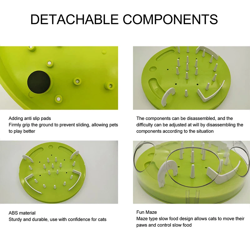 Alimentador lento de comida para perros y gatos, cuenco de juguete dispensador antideslizante con diseño de jungla para cachorros, bandeja de alimentación lenta, suministros para mascotas