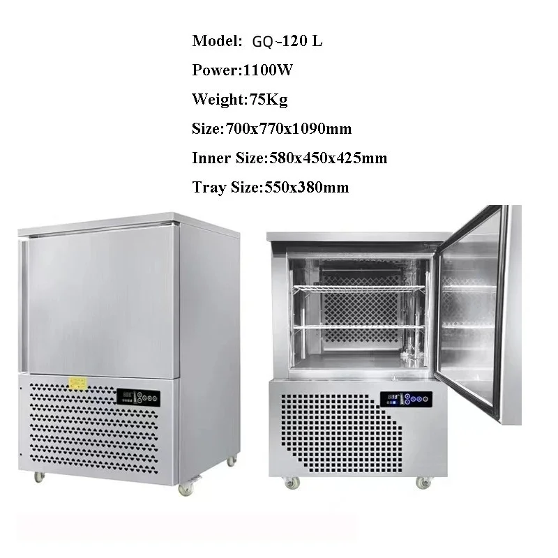 

Морозильная камера шоковой заморозки на 3 лотка, однотемпературная, -45°C ℃ Промышленный шкаф-морозильник для быстрой заморозки рыбы, мороженого и пищевых продуктов