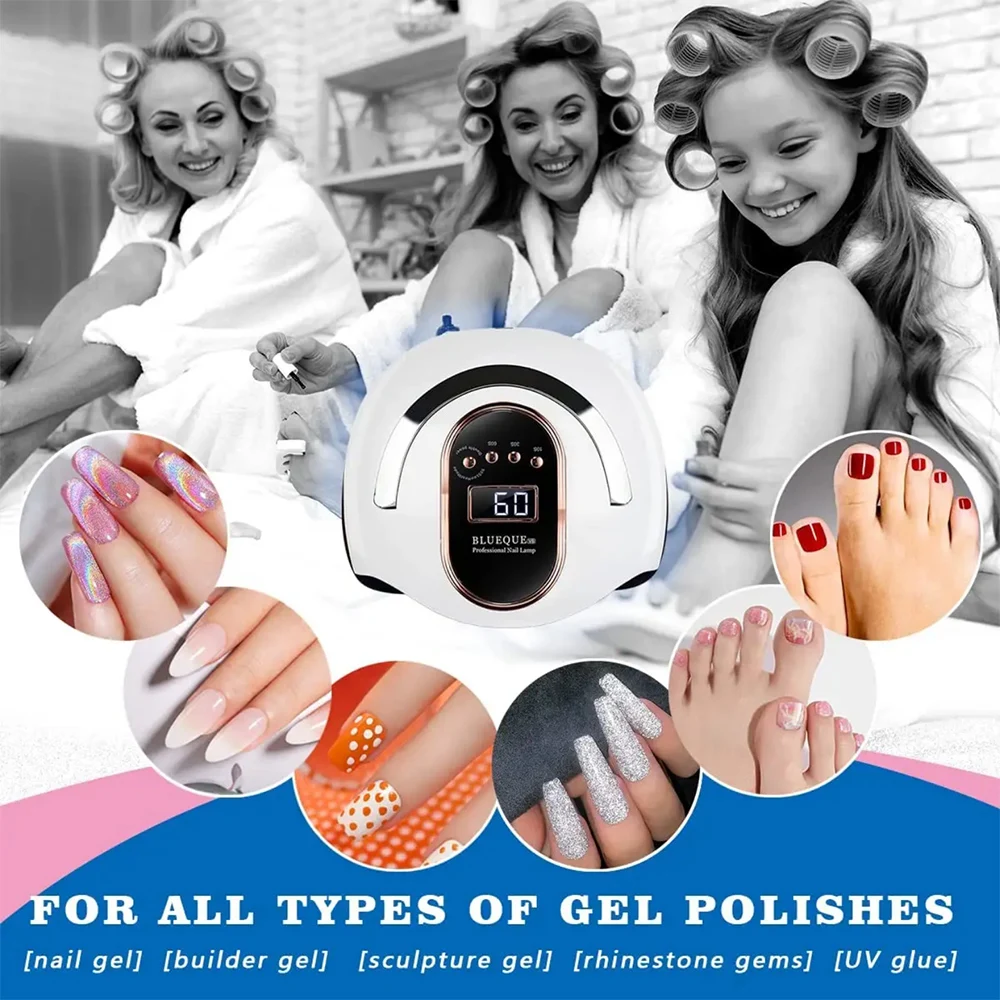 High Power 36Pcs Nail Led Lamp 168W Nails Curing Dryer for Gel Polish with LCD Display