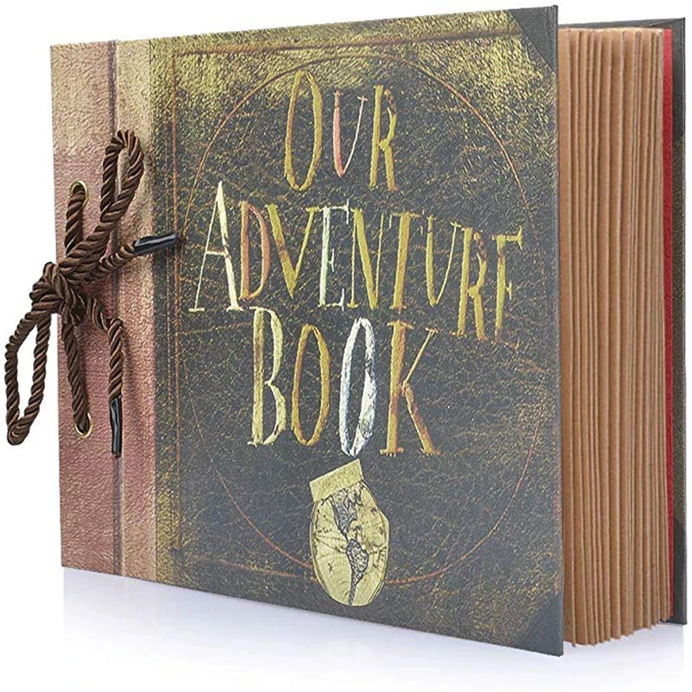 Retro Our Adventure Book Photo Album, Handmade DIY Family Scrapbook, Christmas Anniversary, Wedding, Birthday, 80 Pages