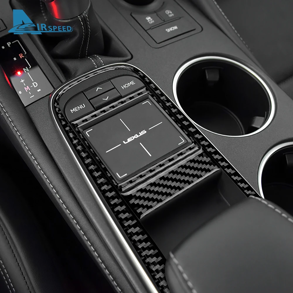 Real Soft Carbon Fiber Car Gear Navigation Control LHD RHD Sticker For Lexus RC300 RC350 RC200T 2015 2016 2017 Accessories