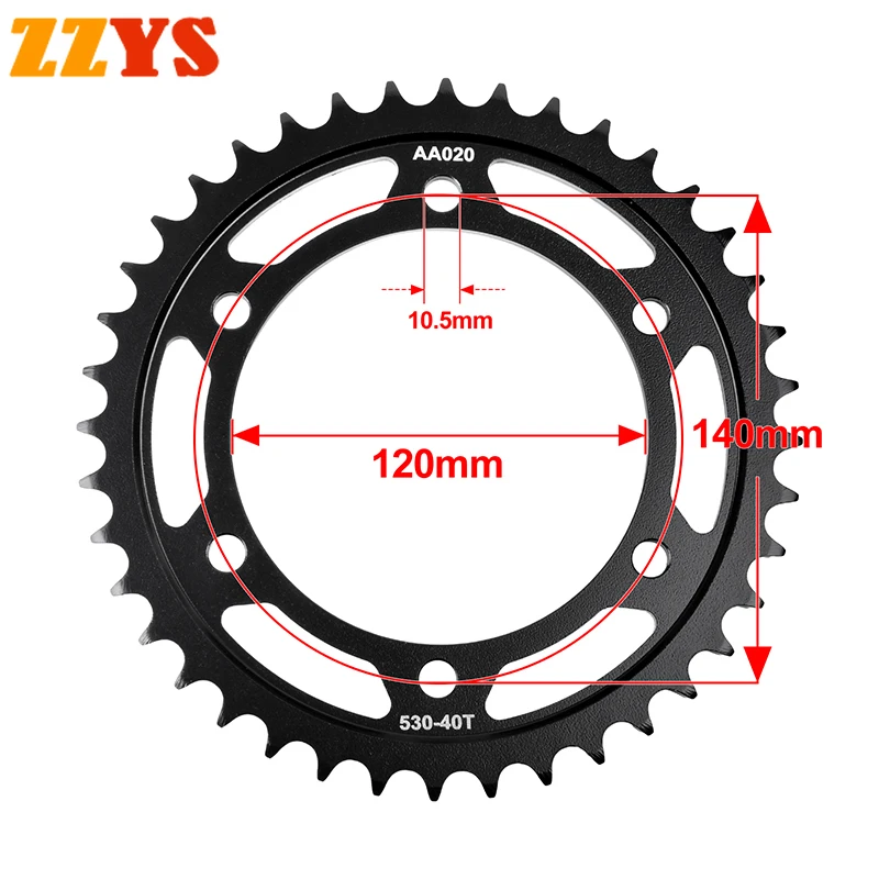 530 40T 40 Tooth 1000CC Motorcycle Rear Sprocket Gear Star Wheel Cam Pinion For Suzuki Road TL1000 TL1000S 1997-2000 TL 1000 S