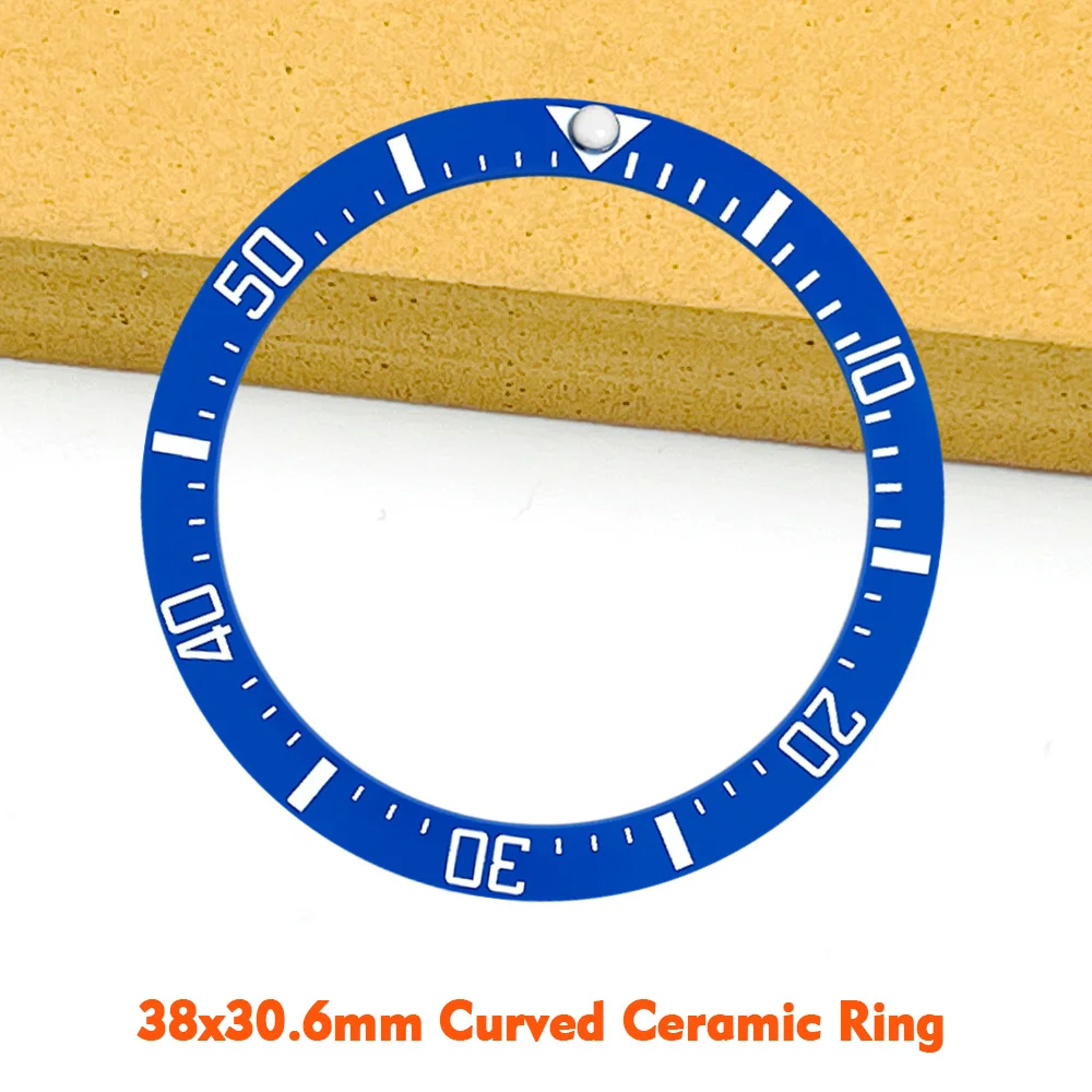 38x30.6mm SUB sisipan Bezel lengkung cocok untuk Sub SKX007 SRPD casing jam NH35 NH36 casing 38mm cincin Bezel jam dengan hadiah stiker