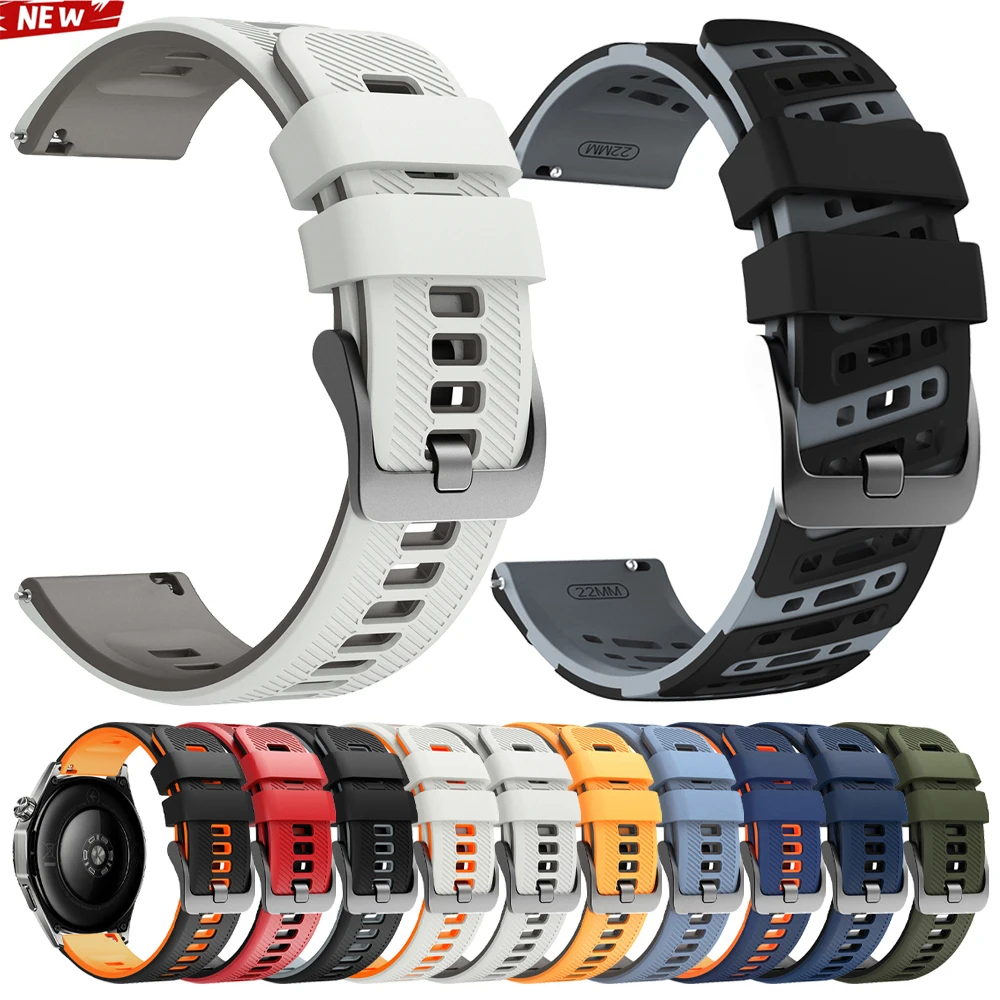 Bracelet de montre en Silicone, 22mm, pour Amazfit BIP MAX/Balance 2/Active Max 48mm/Bip 6 5 UNITY/GTR 4/2e/3Pro/47mm