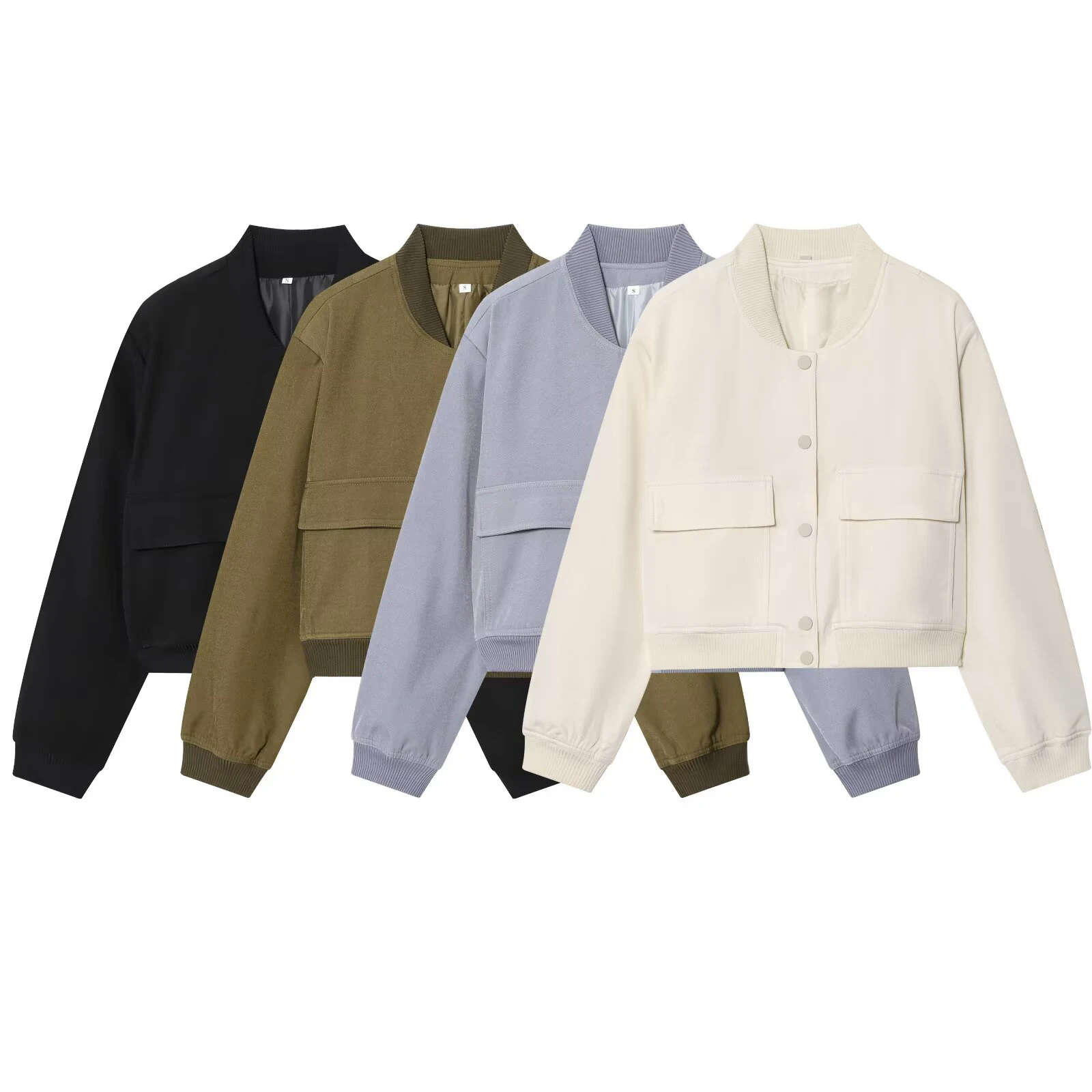 

Workwear short jacket female pilot baseball jacket loose casual versatile pocket, high-end winter top