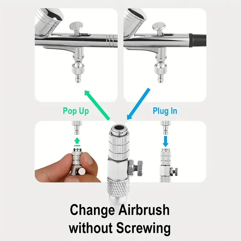 Imagem -06 - Kit de Acoplamento Airbrush Quick Release Conectores Macho Plugue para Desconexão Airbrushe Acessórios Fêmea Pcs