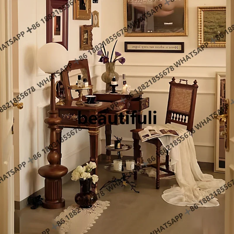 

Французский ретро резной комод, антикварная спальня, макияж, американский придворный письменный стол H