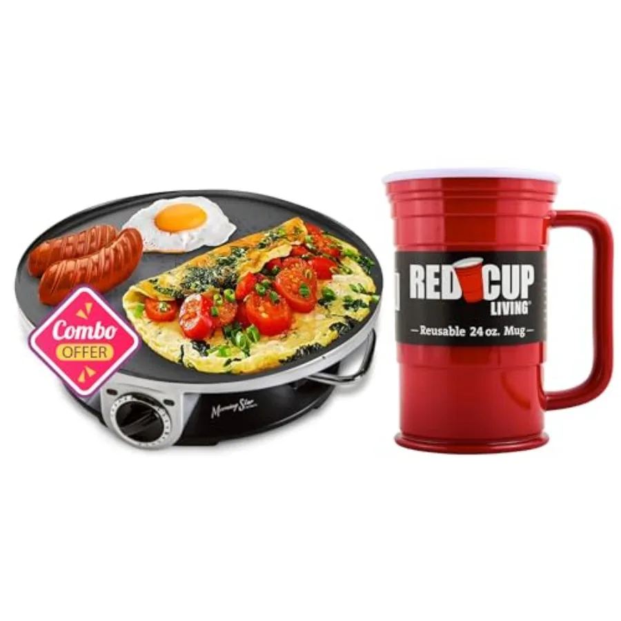 Electric Crepe Maker and Beer Mug Set