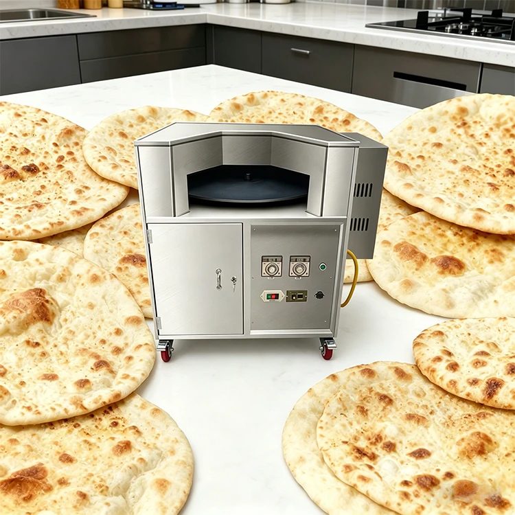 Commercial Rotating Flat Naan Bake Making Electric  Tandoor Lebanese Chapati Arabic Roti Pita Bread Oven