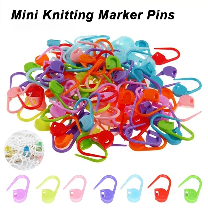 50/100/1000pcs Plastic Crochet Yarn Weave Markers Resin Small Clip Locking Stitch Knitting Tools Needle Clip Mark Sewing Tool