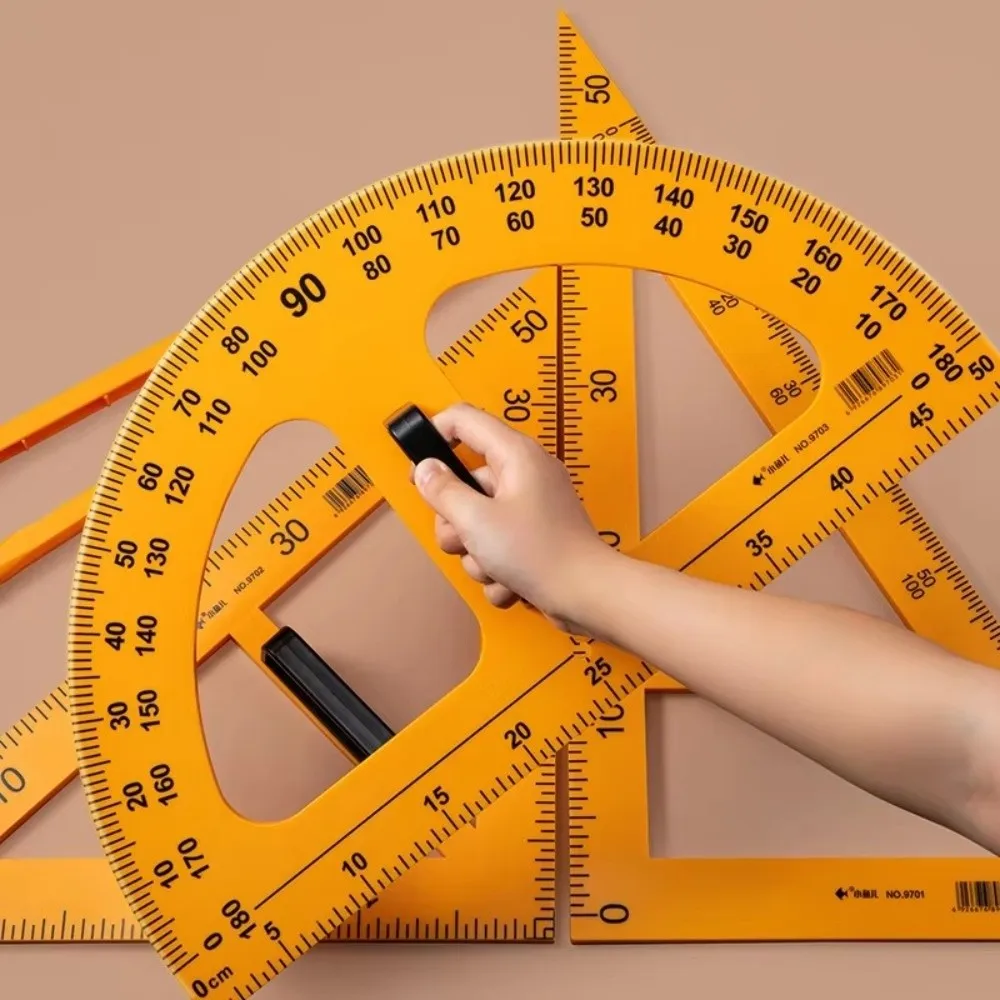 Large Triangular Ruler Teaching Triangle Ruler Practical Durable Math Geometry Angle Protractor Multifunction Multi-Size