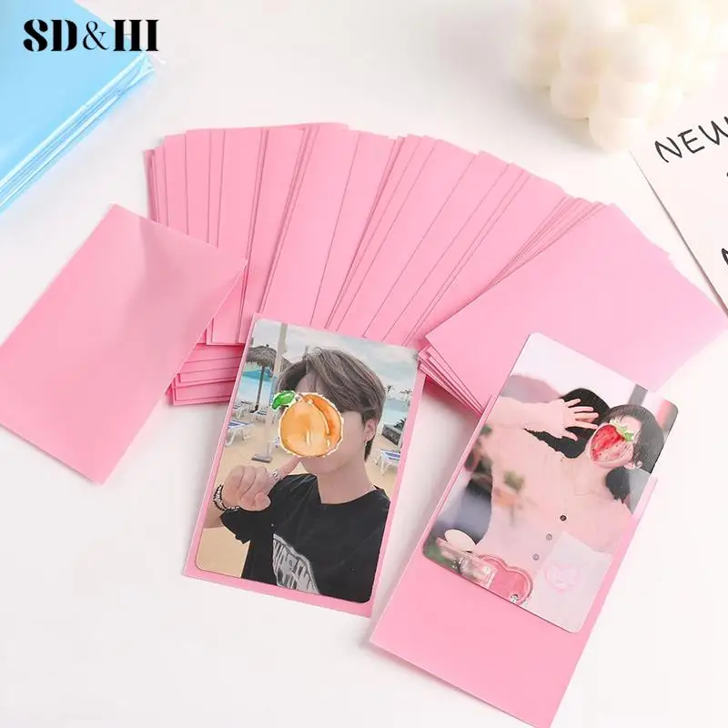 50pcs/pack Ice Cream Color Card Bag Photocard Sleeves Idol Photo Cards Protective Storage Bag PP Frosted Card Film