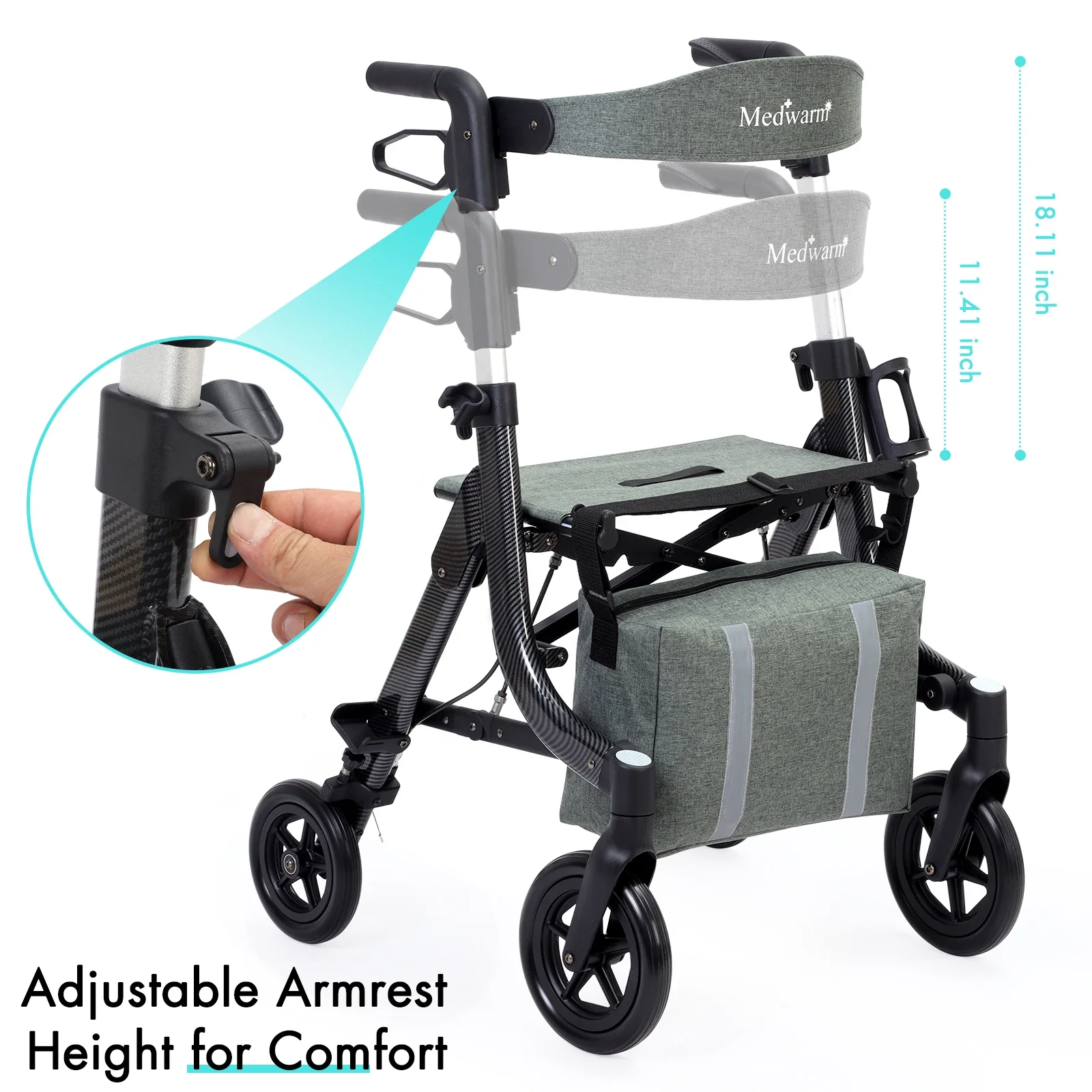 Rollator elektrisch Medical Folding andador plegable para adulto mayor Folding walking aids for the elderly