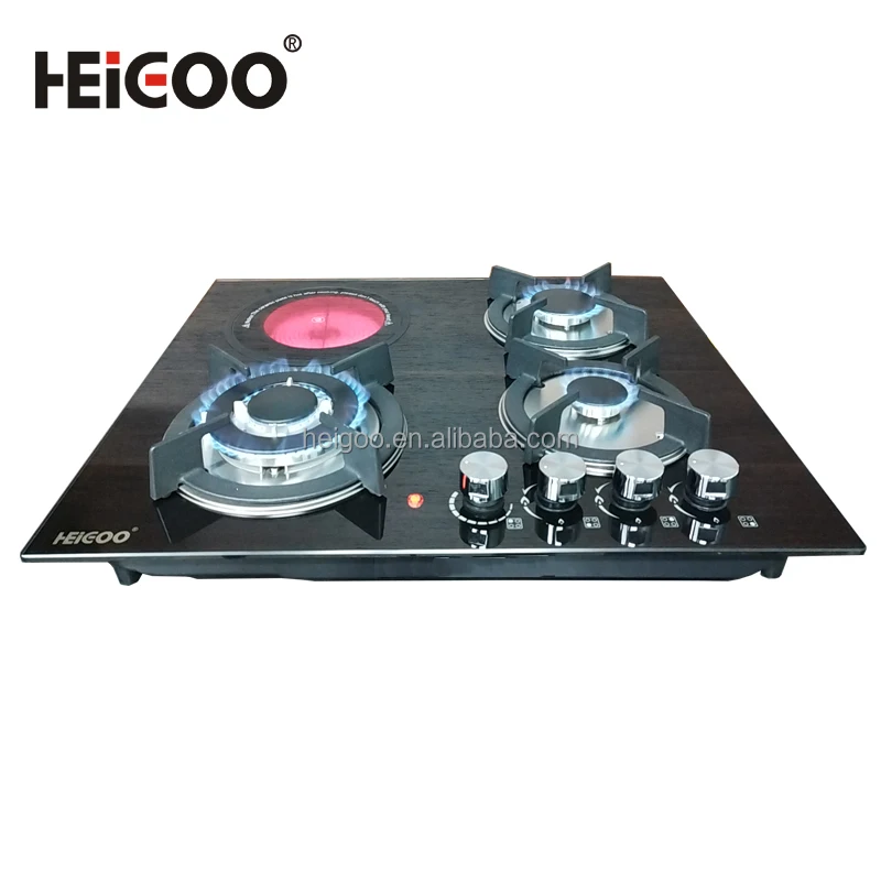 Home Kitchen Table and Built-in Hybrid 4 Burners Cooking Mixed With 3 Gas Stove Cooktop 1 Electric Ceramic Infrared Cooker Hob