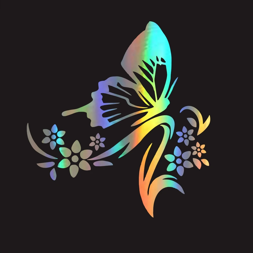 

3D Car Decoration Sticker Butterfly with Flower Pattern Car Sticker Scratch Cover Cute Garland Sticker Vinyl