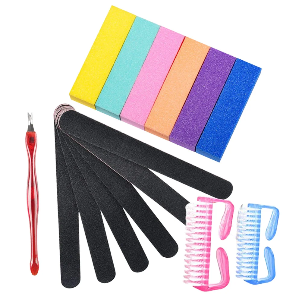 

1Set Nail Grinding Tool Set Square Shape Polish Strip Files Buffers Sanding Blocks for Natural Acrylic False Nails Mixed Color