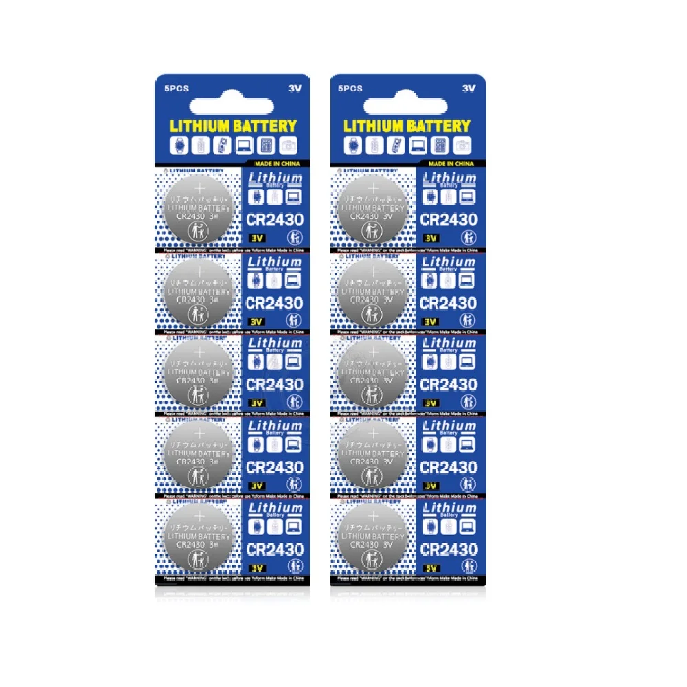 CR2430 3V Lithium Battery CR 2430 DL2430 BR2430 280mAh Button Coin Batteries for Key Fob Watch Alarm Clock Remote Control