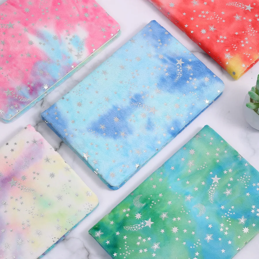 Luxury Gradient Plush Star Notebook, A5 Student Diary, Daily Plan, Perfect High Value Gift, Reward, 1Pc