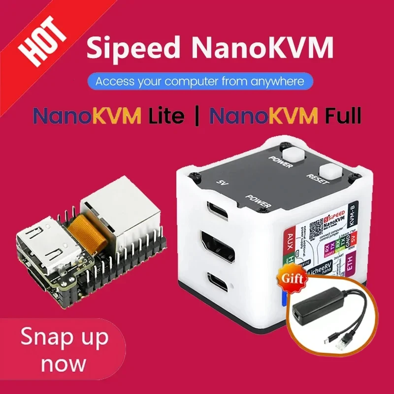 

Sipeed NanoKVM PiKVM Мини-сервер с дистанционным управлением и обслуживанием Raspberry Pi HDMI Дистанционный последовательный порт LicheeRV Nano
