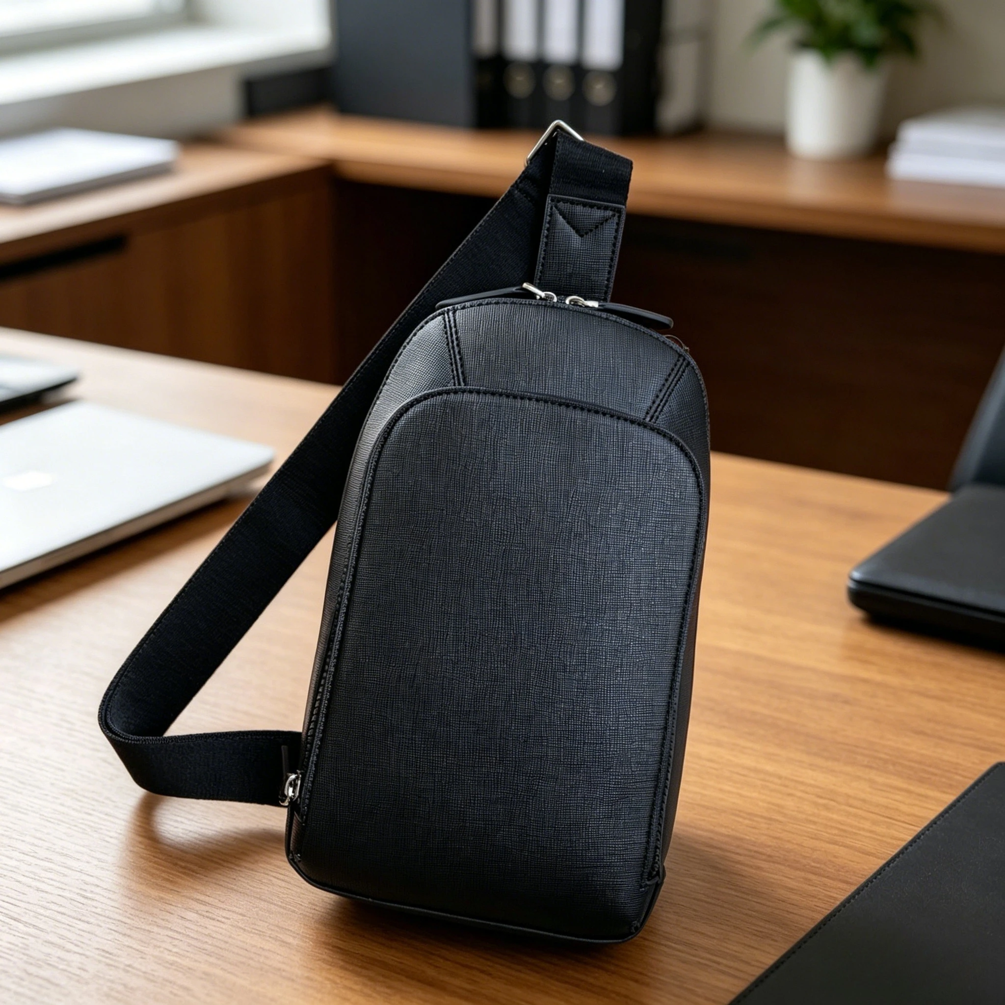 Minimalist Men Casual Chest Bag Slim Crossbody Shoulder Pouch Daily Carry Bag