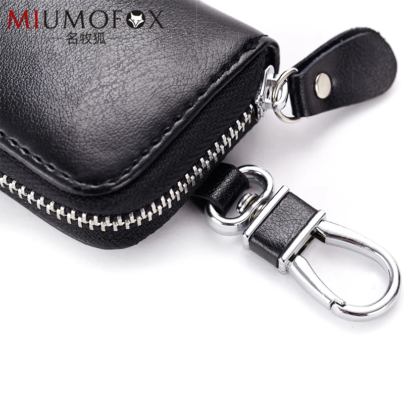 Key bag wholesale men's leather zipper key bag leather gm female multi-functional household key pack