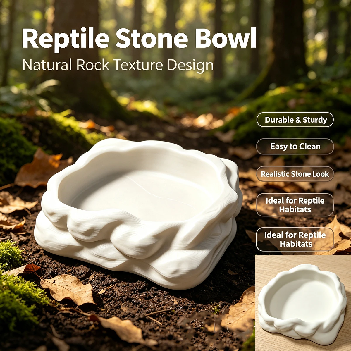Water Dish Reptile - Tigela em Forma de Pedra Simulada