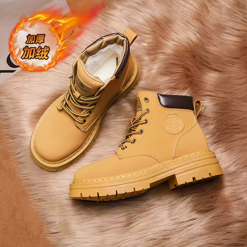 2024 Autumn Winter New Lace Up Women Boots Round Toe Print Platform Water Proof Fashion Boots Shoes for Women