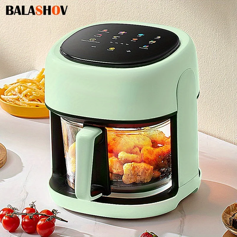 

4.5L Smart Electric Air Fryers Oil-free Automatic Household Kitchen 360°Baking Convection Oven Deep Fryer Visible Window EU 220V