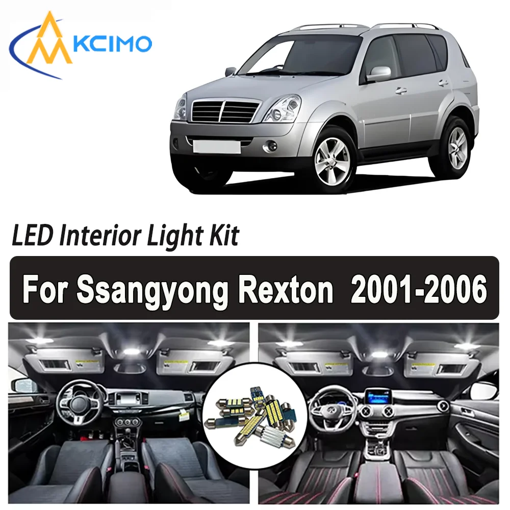 

Kcimo For Ssangyong Rexton (2001-2006) Premium Bright LED Interior Dome Map Trunk Light Kit Car Led Lamps Canbus Car LED Lights