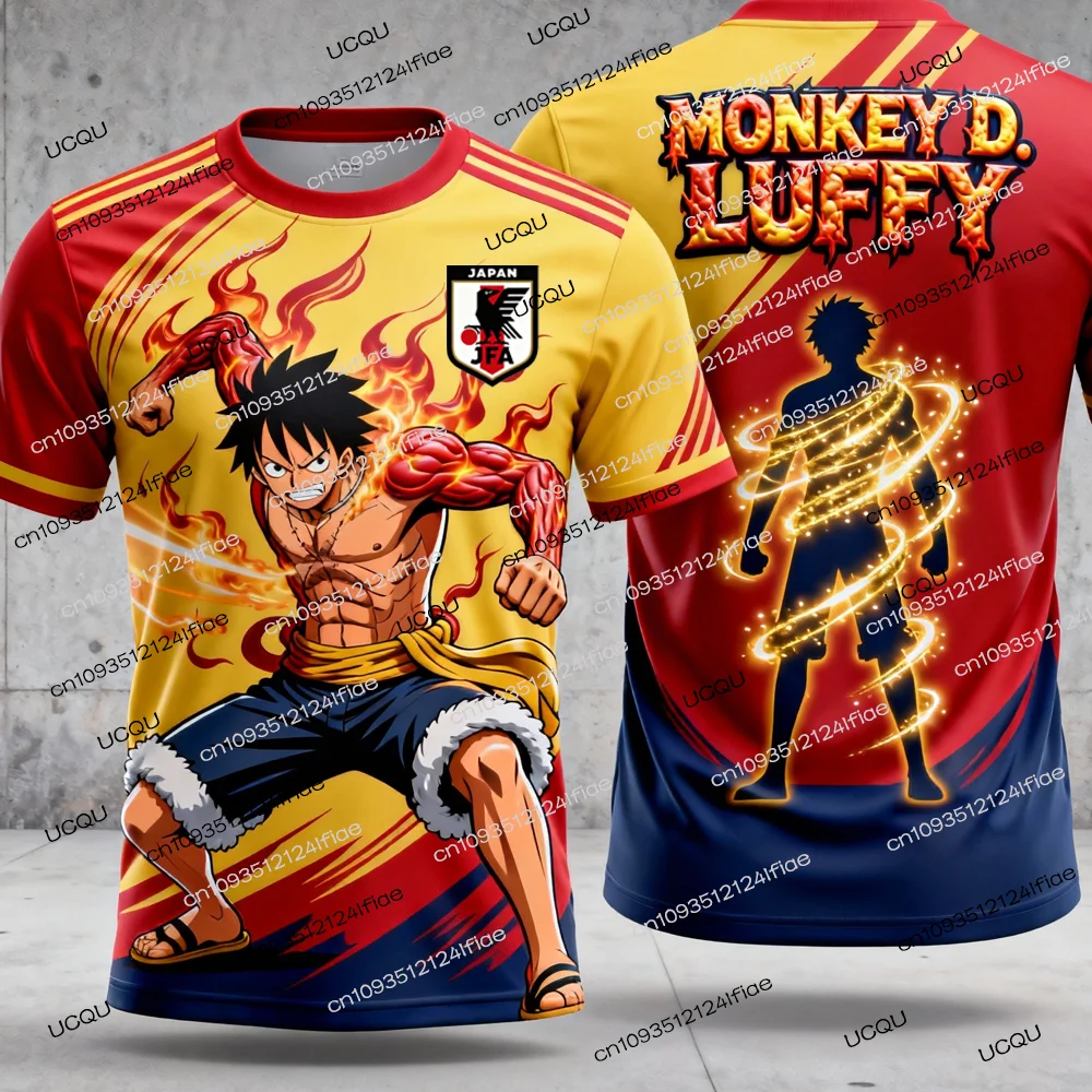 Japanese Anime One Piece Luffy Special Edition Soccer Jersey T-shirt Men Soccer Sports T-shirt Kids Cartoon Short-Sleeved Top