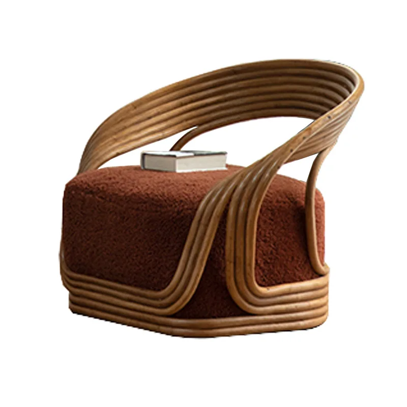Single sofa chair rattan chair plant real rattan ins balcony recliner backrest lazy real rattan chair